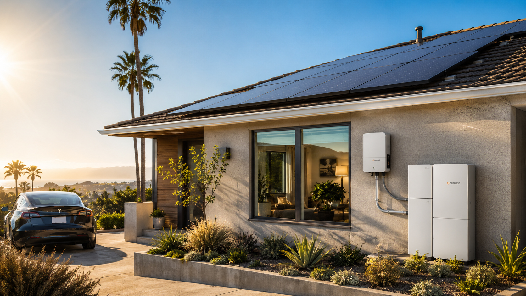 カリフォルニアの太陽光と蓄電池の現場