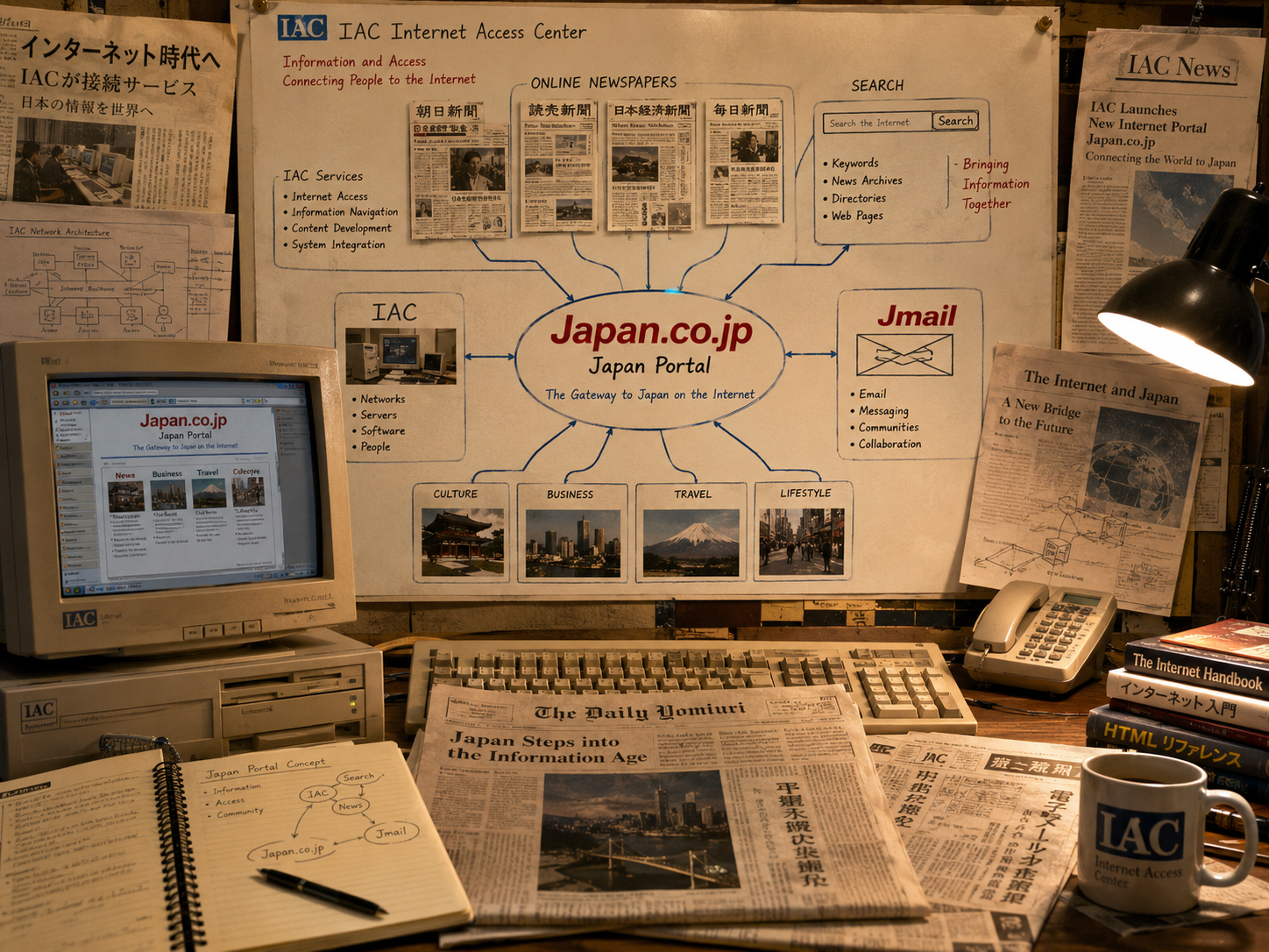 Metabook、IAC-Online、Jmail、Japan.co.jpが一つに重なる構想図