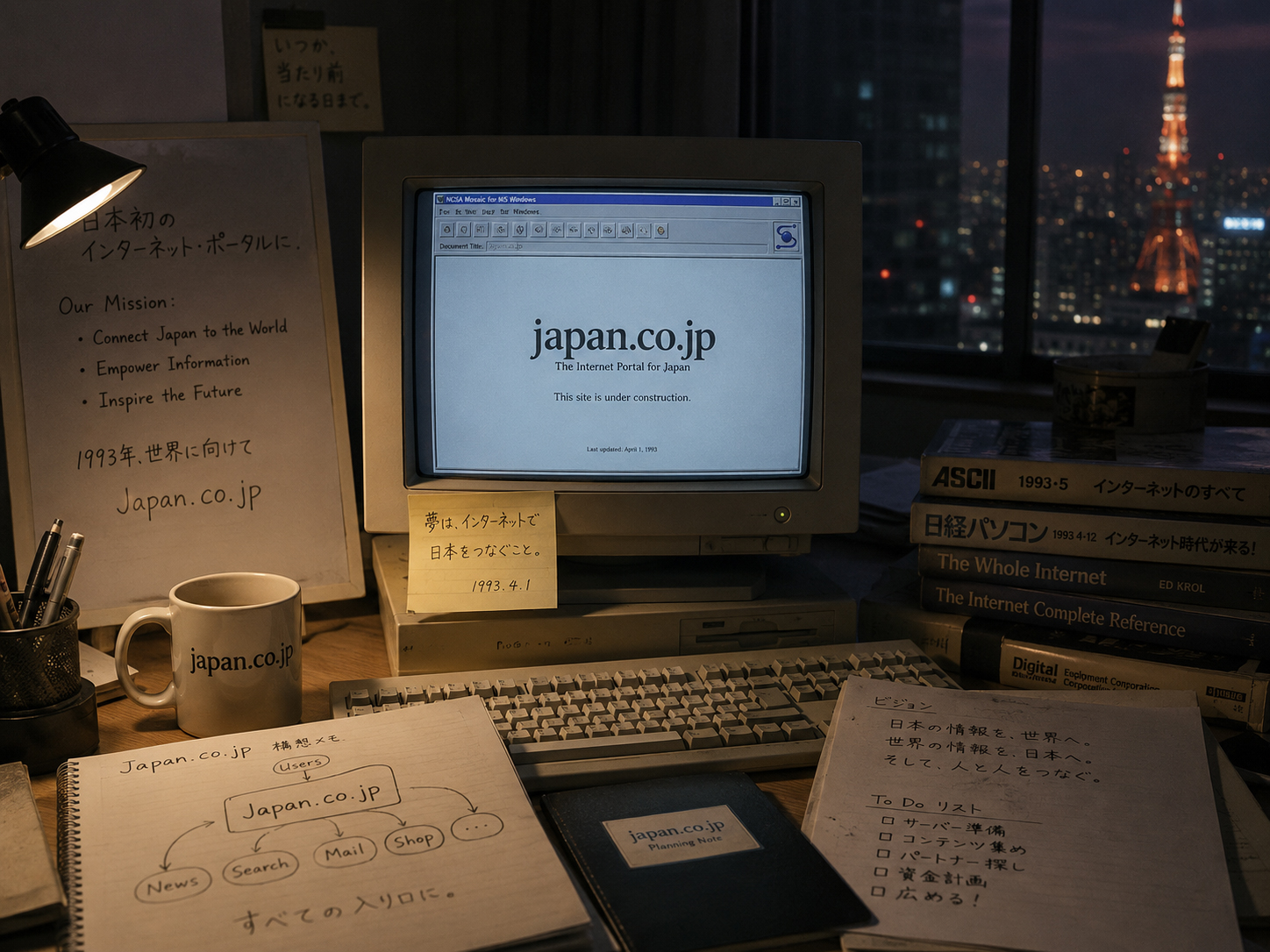 早すぎたJapan.co.jpの夢を象徴する空のポータル画面